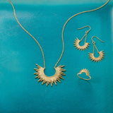 Shine On! 14 Karat Gold Plated Sunburst Earrings