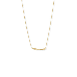 16" + 2" 1/2 Twist Textured Bar Necklace