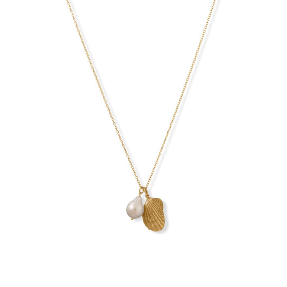 Beachside Shell-Pearl Necklace