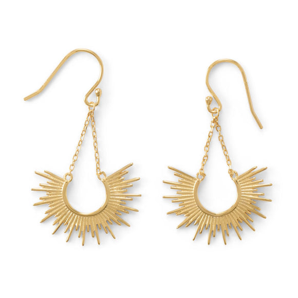 Shine On! 14 Karat Gold Plated Sunburst Earrings