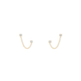 14 Karat Gold Double Post Crystal Earrings