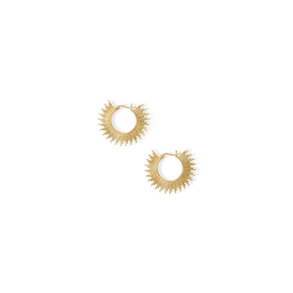 Shine On! 14 Karat Gold Plated Sunburst Earrings