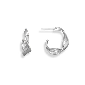 Ribbon Twist Hoop Earrings