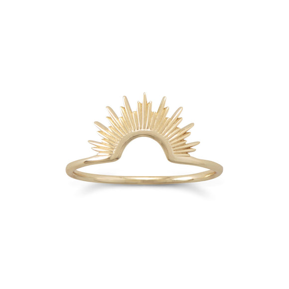 Shine On! 14 Karat Gold Plated Sunburst Ring