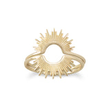 Shine On! 14 Karat Gold Plated Sunburst Ring