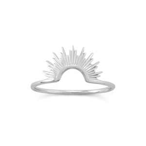 "Shine On!" Shiny Silver Sunburst Ring