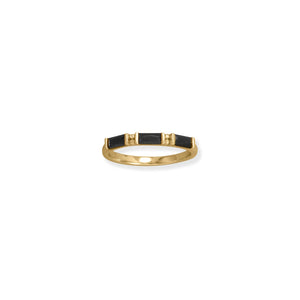 Black Baguette CZ Ring