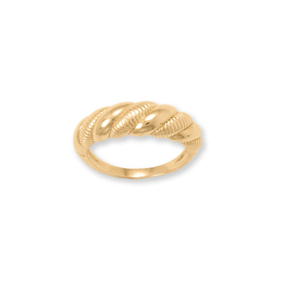 Croissant Textured Twist Ring