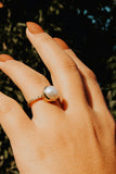 14 Karat Gold Plated Cultured Freshwater Pearl Ring