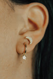 Moon and Star Charm Mini Hoop Earrings